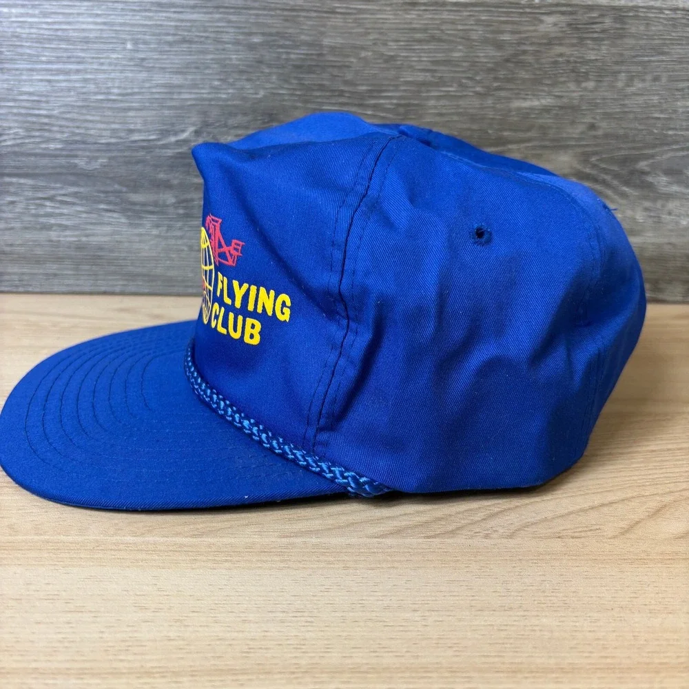 Vintage Stick & Rudder Flying Club‎ Hat Cap Strap Back Blue Trucker Planes